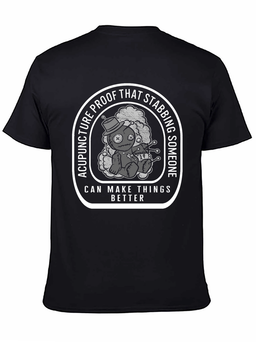 Acupuncture Proof Stabbing Voodoo Doll Graphic Tee