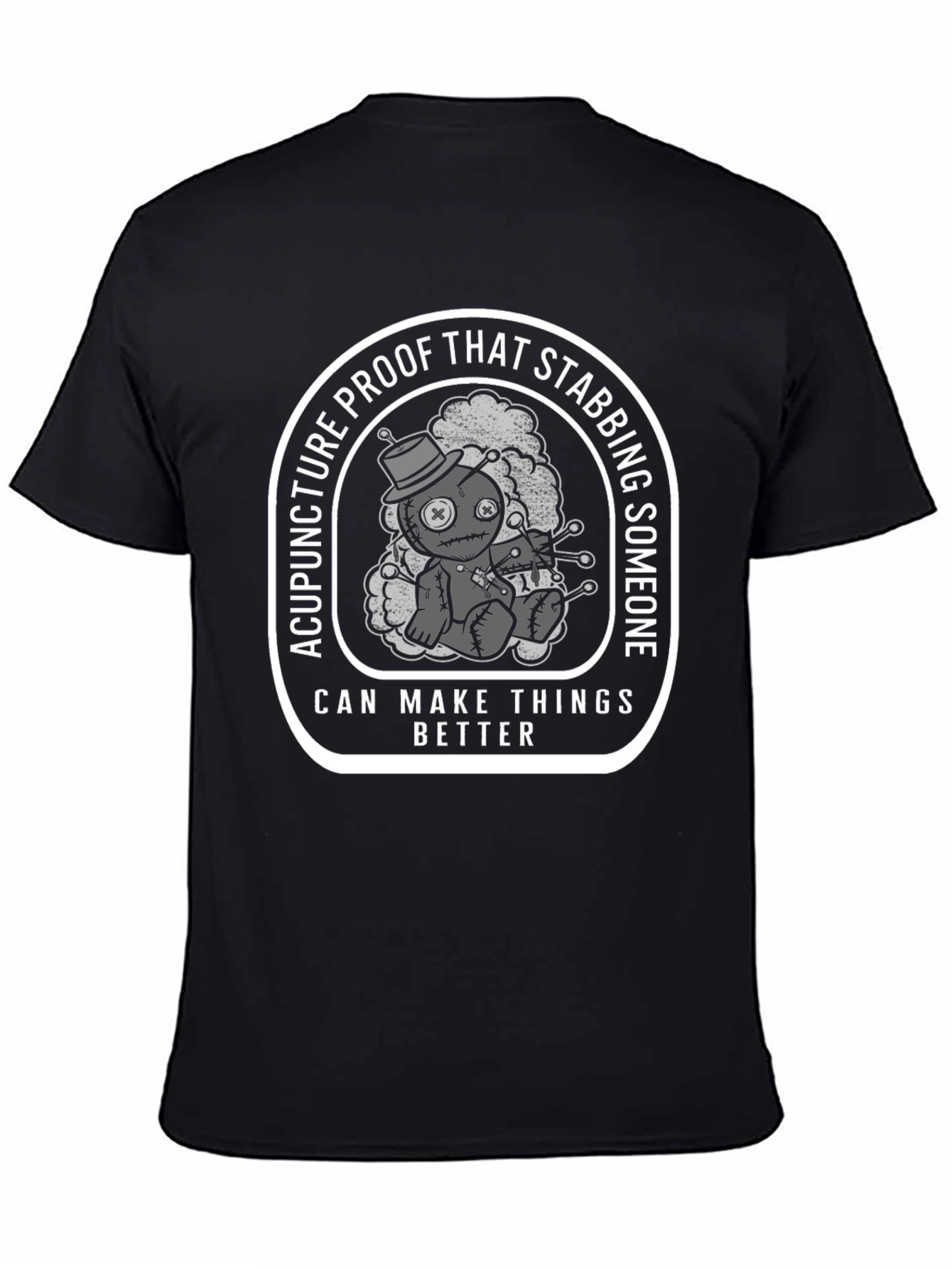 Acupuncture Proof Stabbing Voodoo Doll Graphic Tee