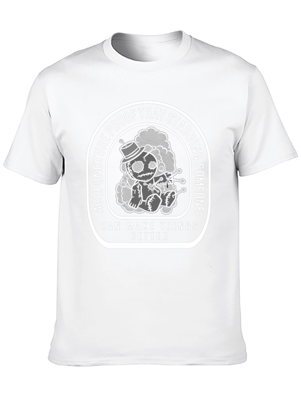 Acupuncture Proof Stabbing Voodoo Doll Graphic Tee