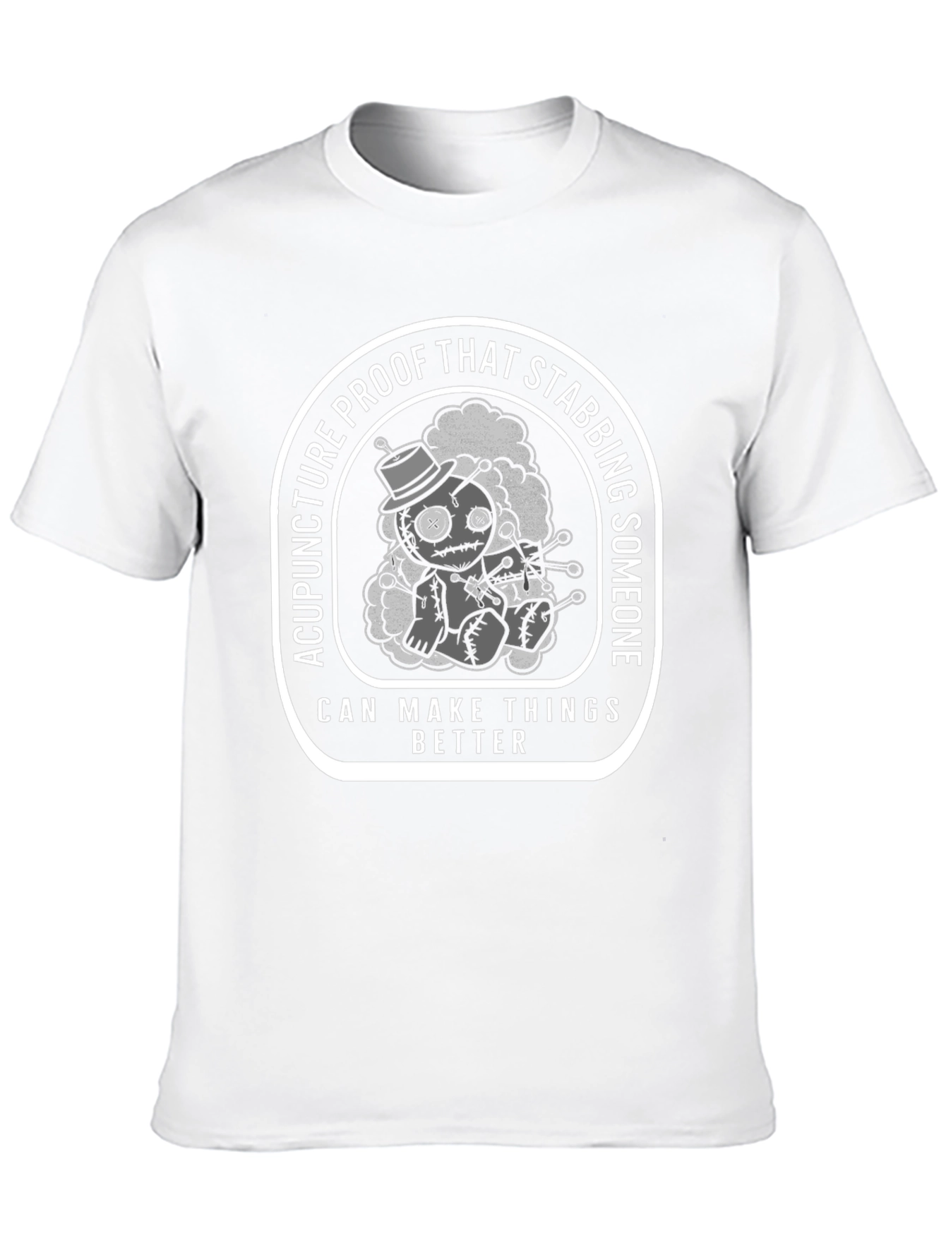 Acupuncture Proof Stabbing Voodoo Doll Graphic Tee