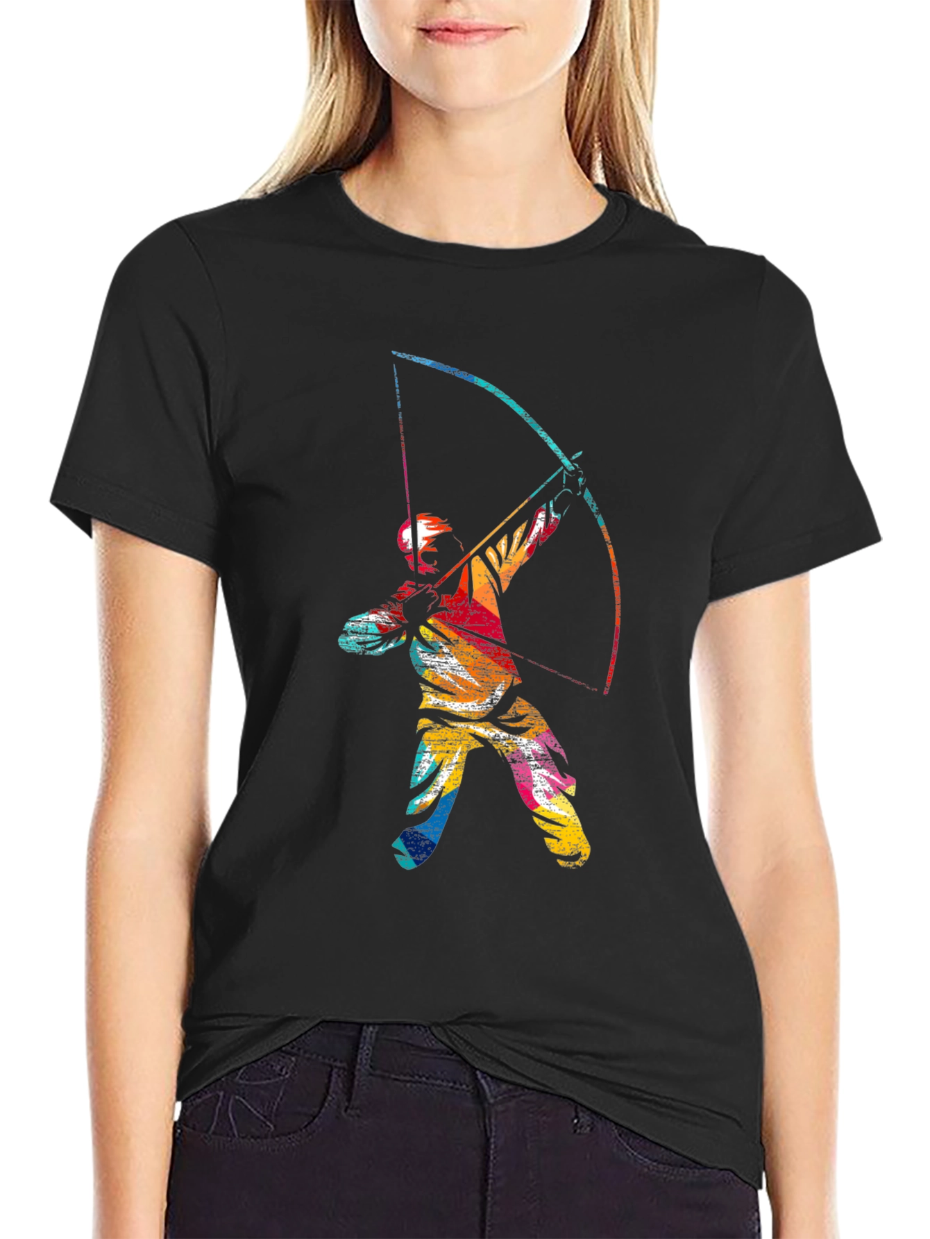 Archery Graphic Tee - Mens Black Cotton T-Shirt
