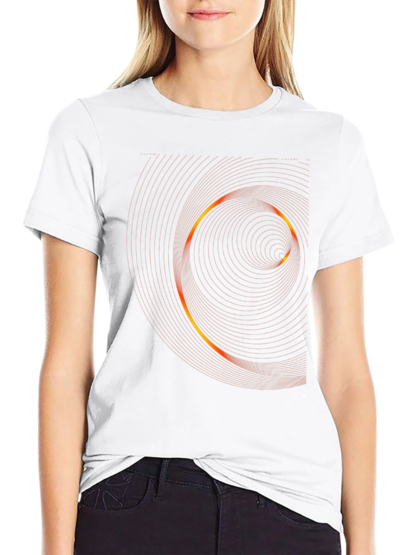 Modern Swirl Graphic Black T-Shirt