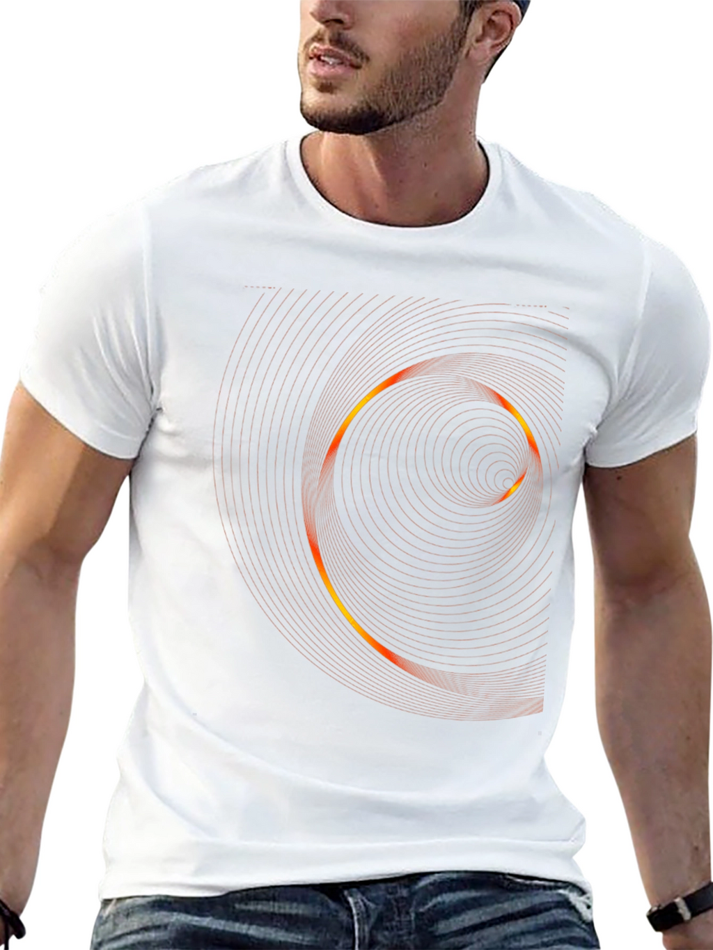 Modern Swirl Graphic Black T-Shirt