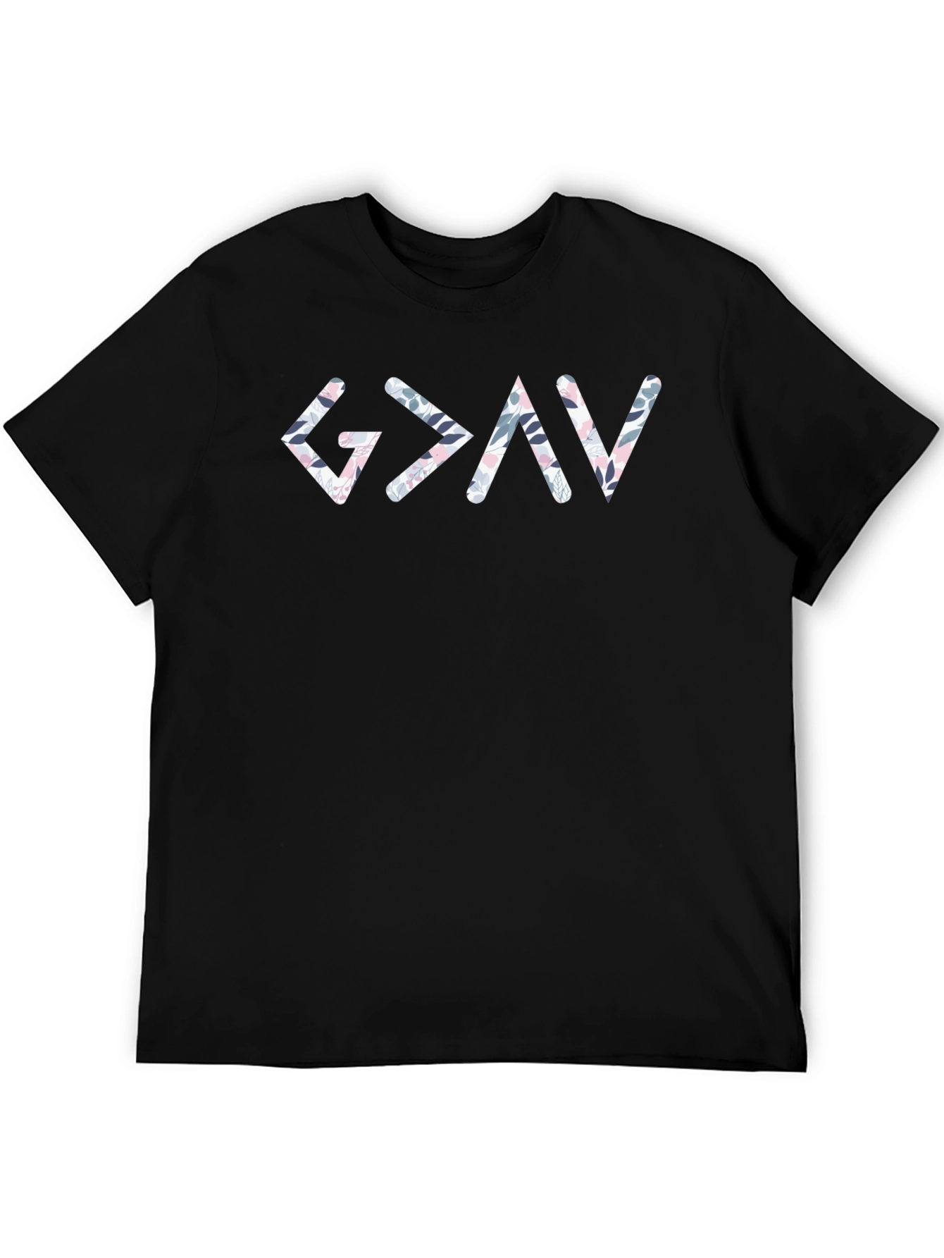 Floral Greater Than God T-Shirt - Christian Apparel