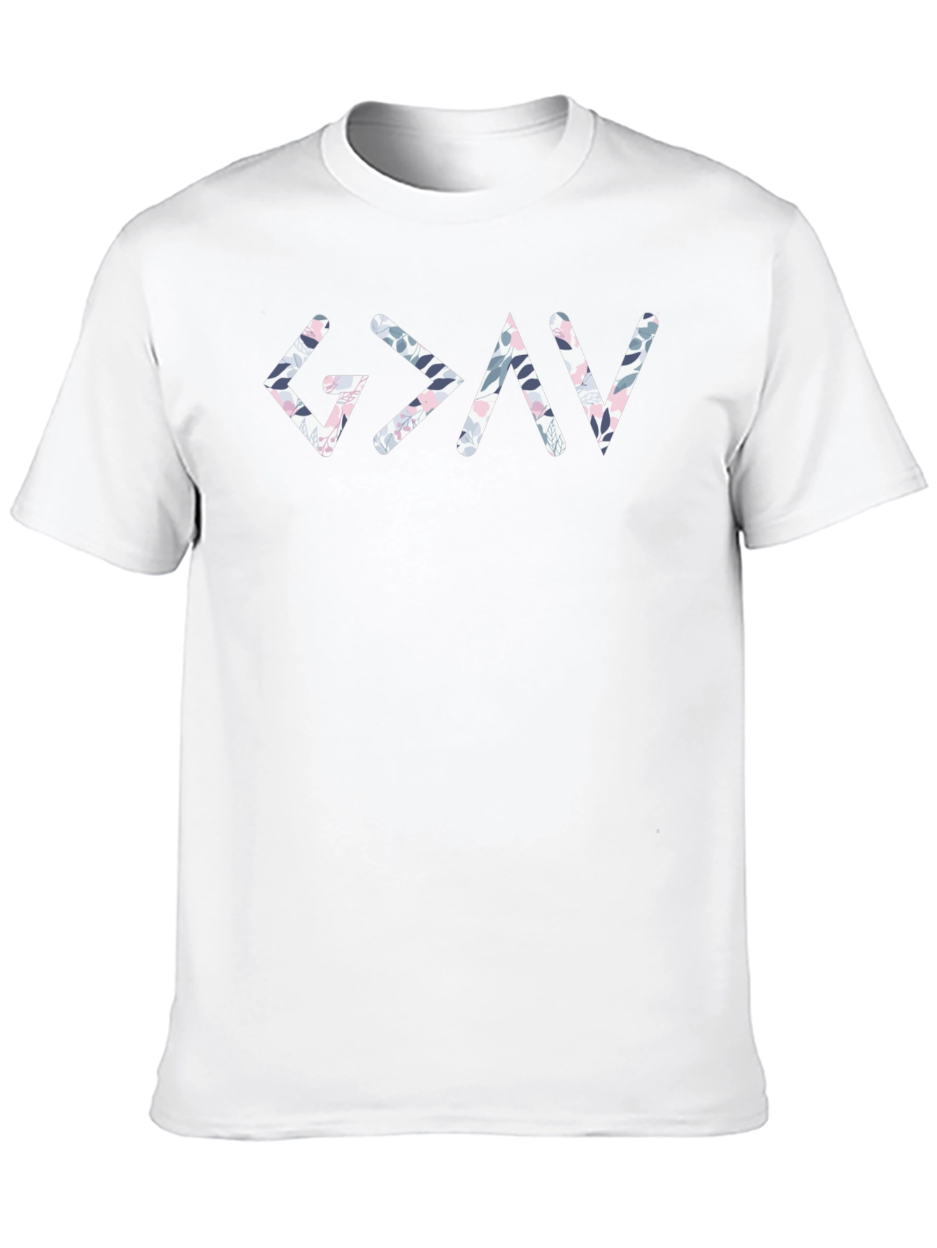 Floral Greater Than God T-Shirt - Christian Apparel