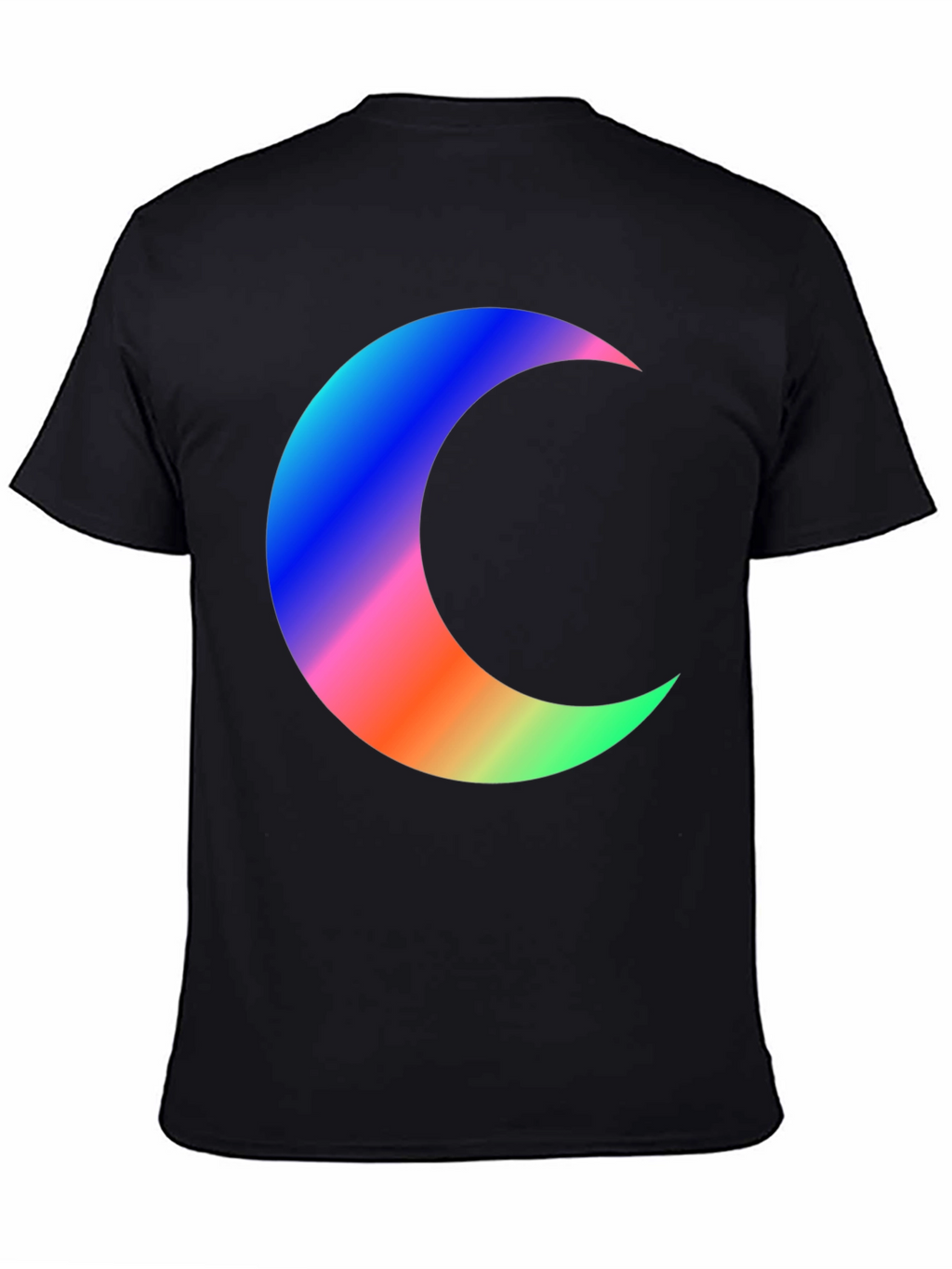 Crescent Moon Graphic Tee - Black Cotton T-Shirt