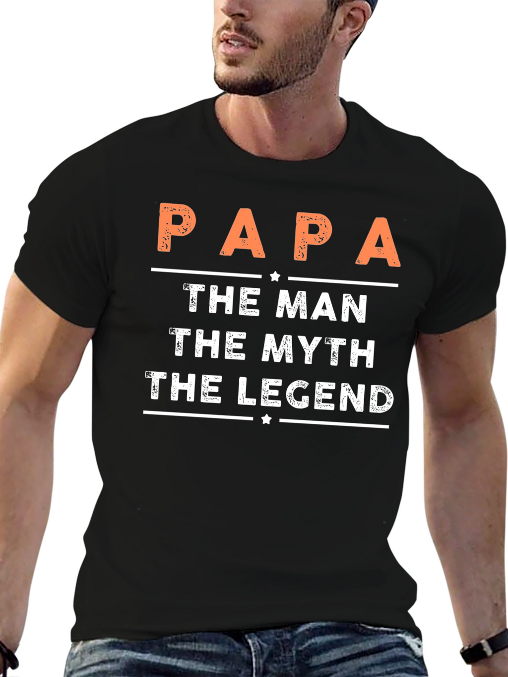 Papa The Man Myth Legend Graphic Tee