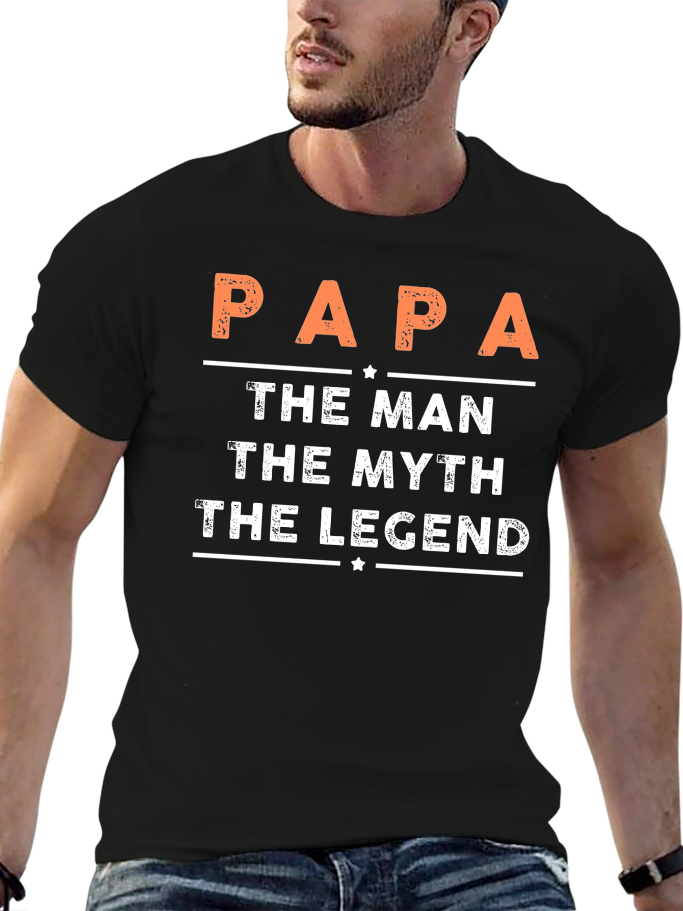 Papa The Man Myth Legend Graphic Tee