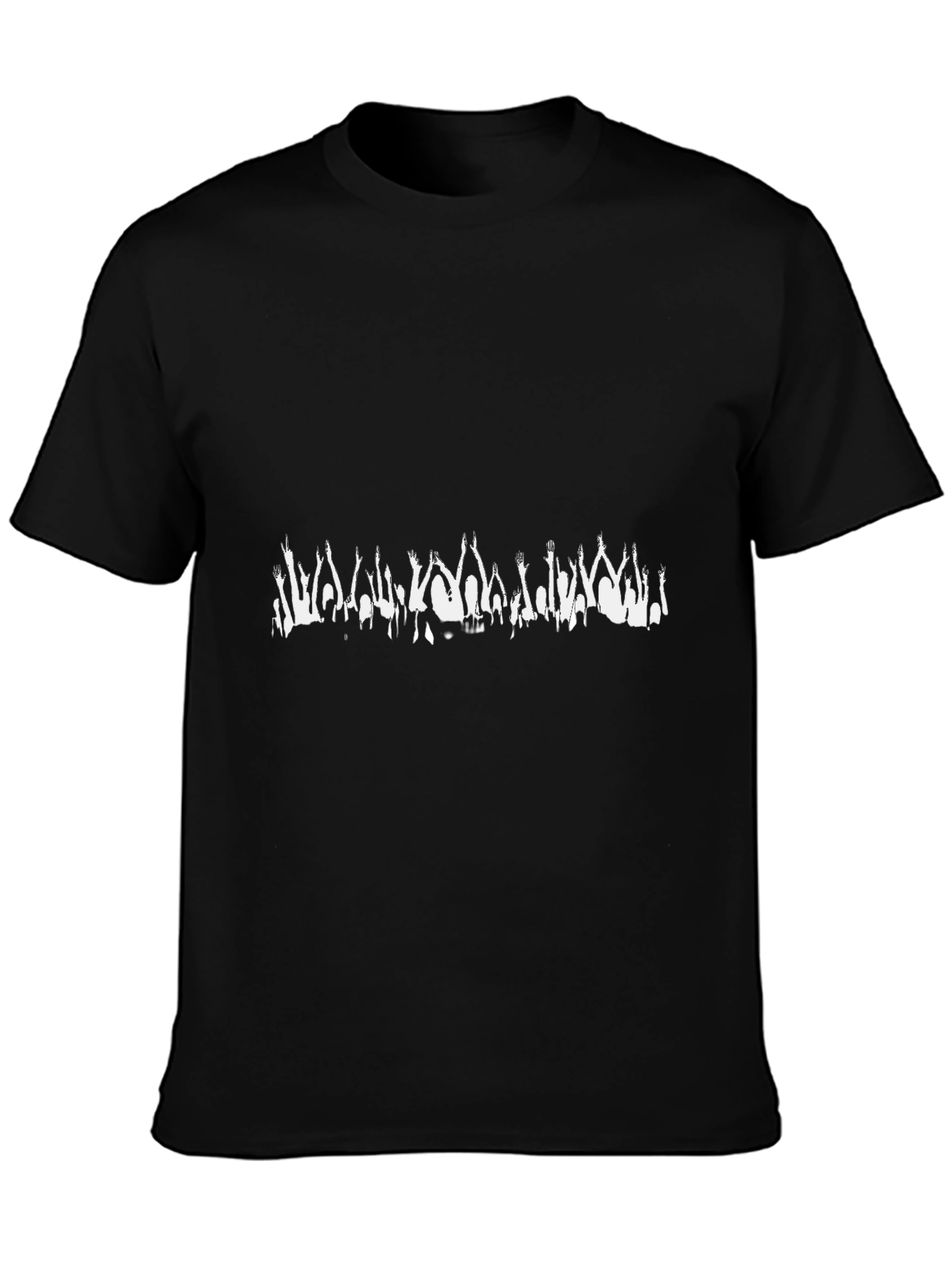 Concert Crowd Graphic Tee - Black Cotton T-Shirt