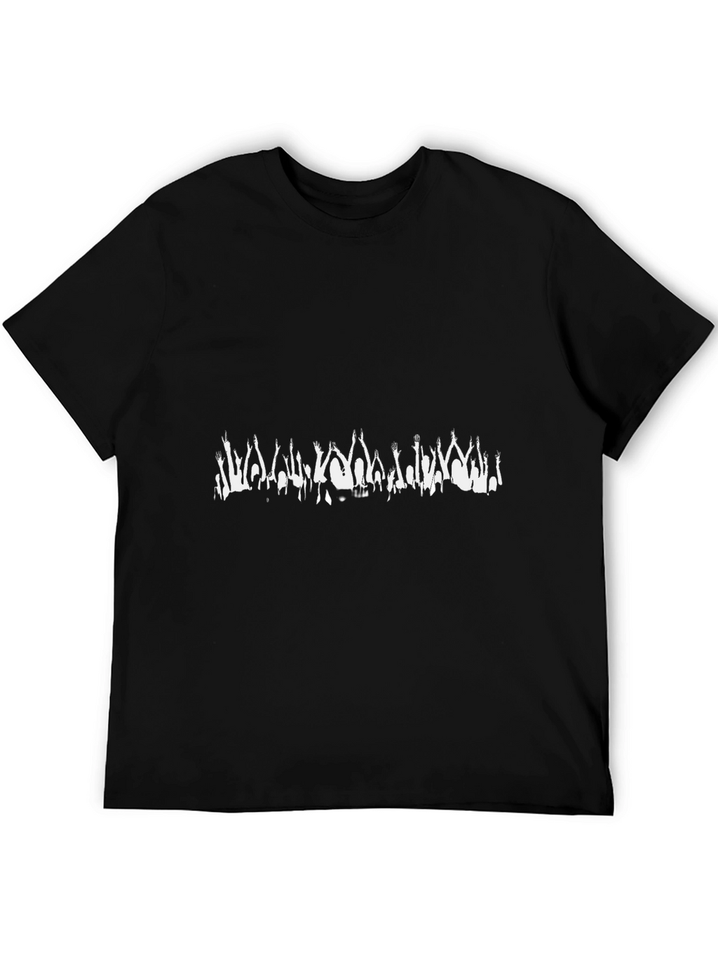 Concert Crowd Graphic Tee - Black Cotton T-Shirt