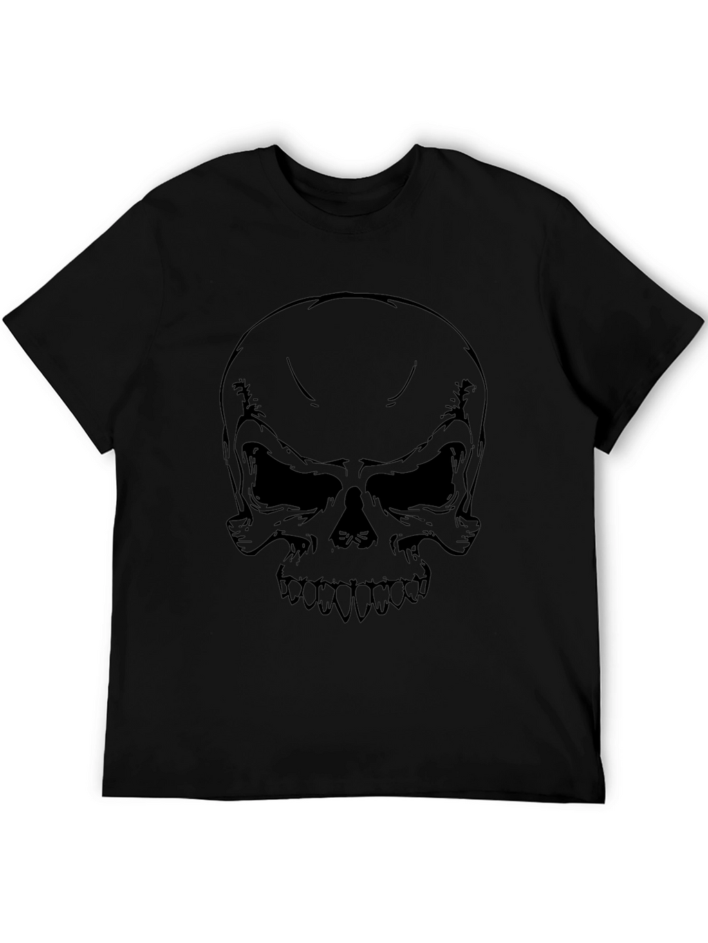 Skull Graphic Print T-Shirt - Mens Black Tee