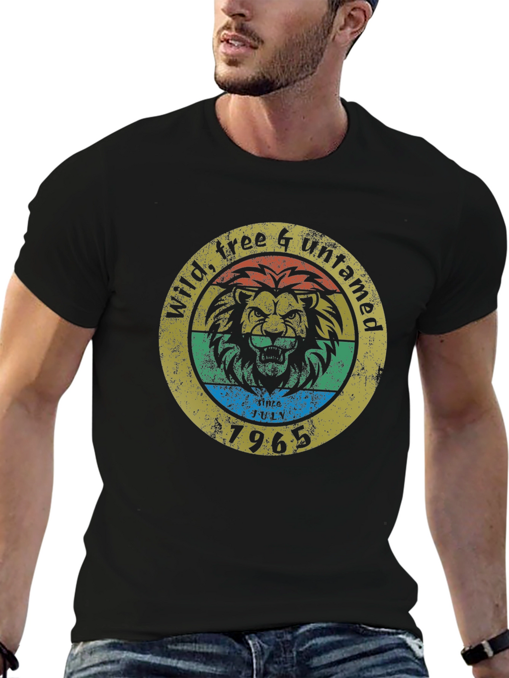 Wild Free & Untamed Lion Graphic Tee - 1965