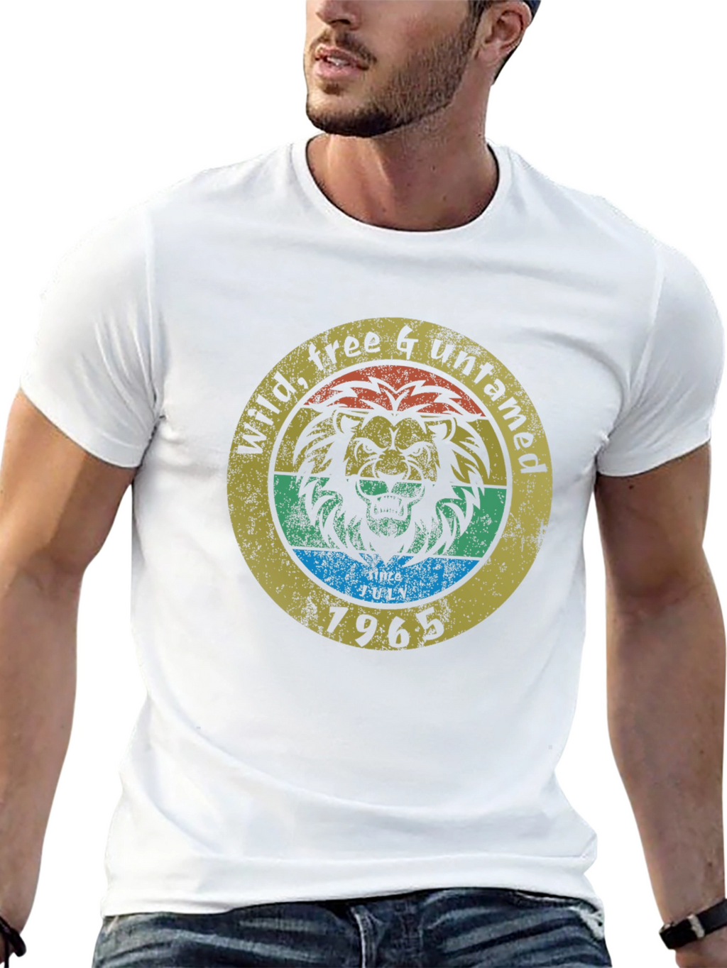 Wild Free & Untamed Lion Graphic Tee - 1965
