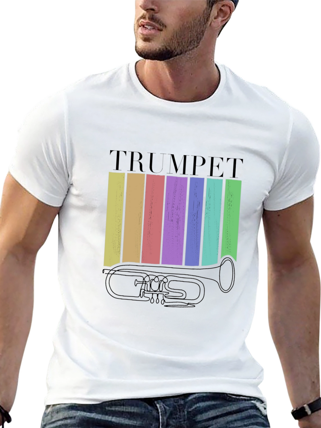Retro Trumpet Graphic Tee - Musical Instrument T-Shirt