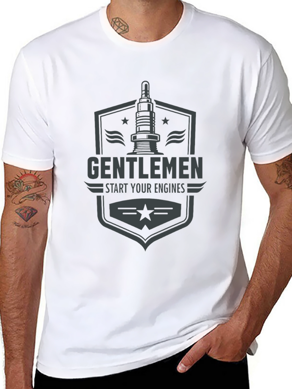 Gentlemen Start Your Engines Graphic Tee - Black