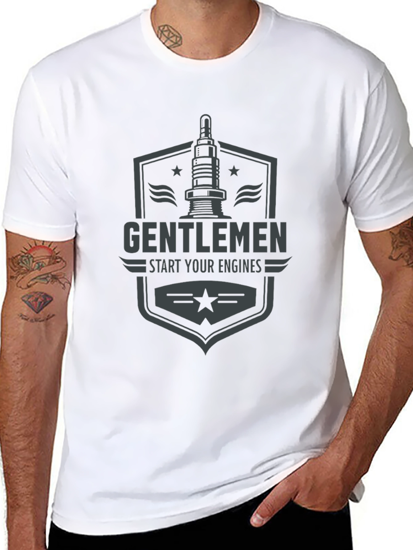 Gentlemen Start Your Engines Graphic Tee - Black