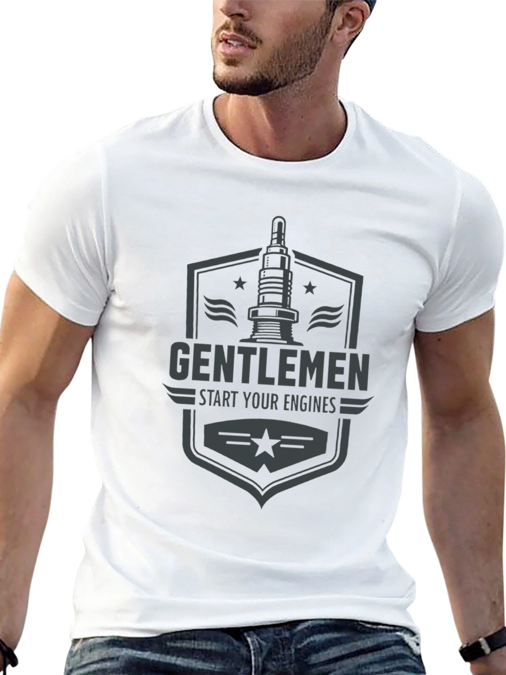 Gentlemen Start Your Engines Graphic Tee - Black