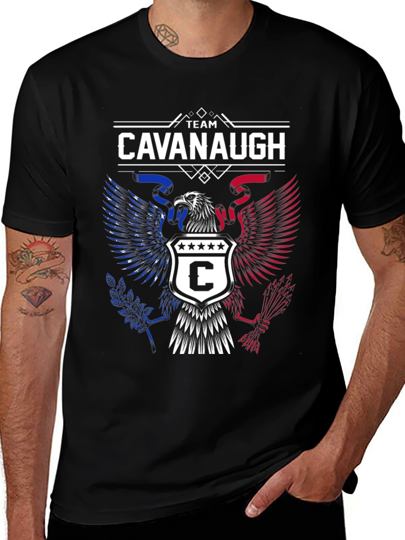 Team Cavanaugh Eagle Graphic T-Shirt - Patriotic Style