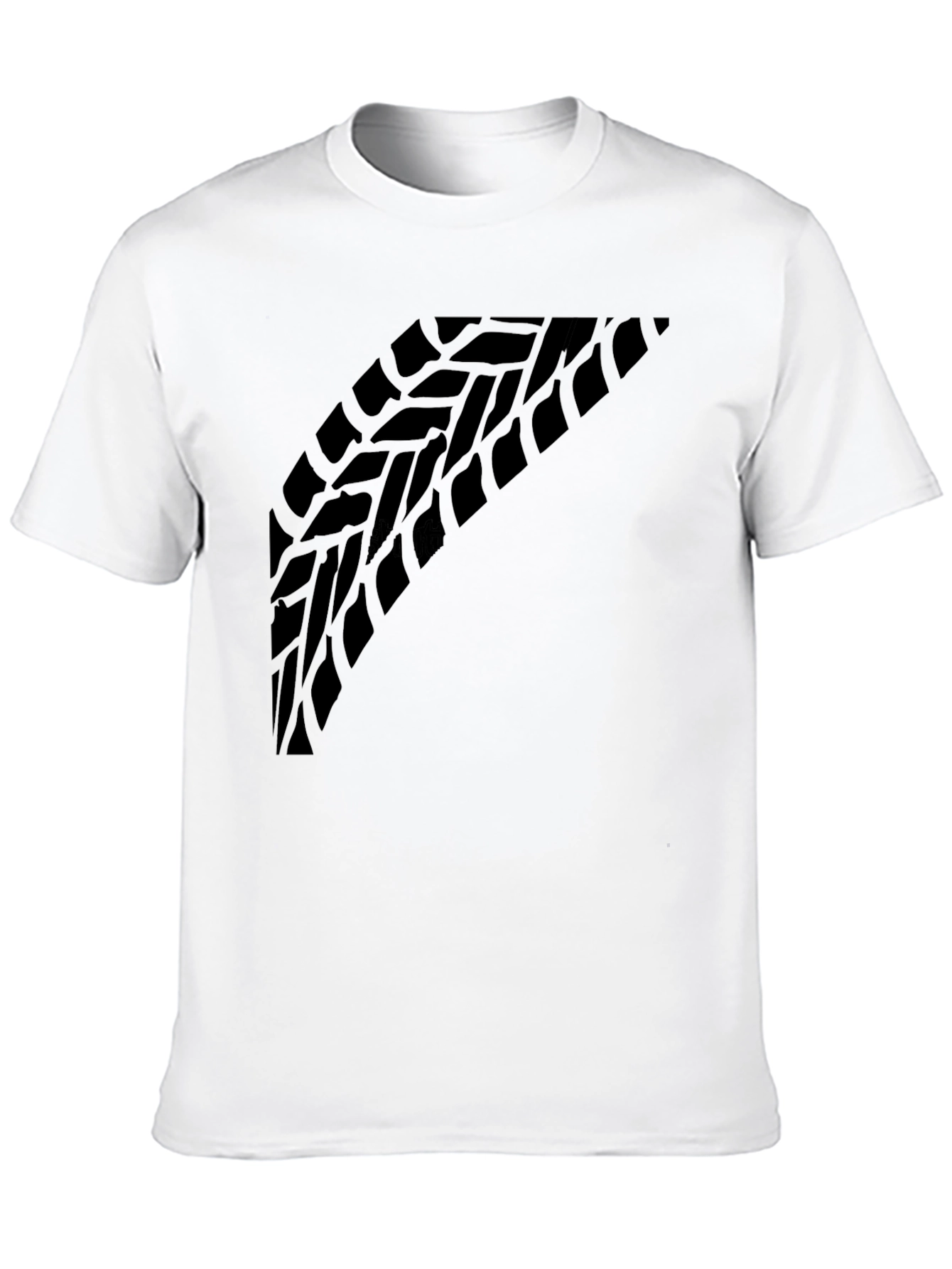 Tire Tread Graphic Tee - Black Crew Neck