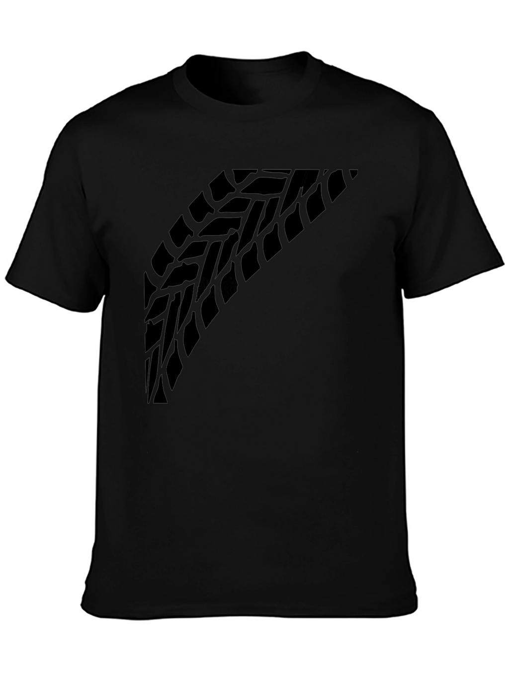 Tire Tread Graphic Tee - Black Crew Neck