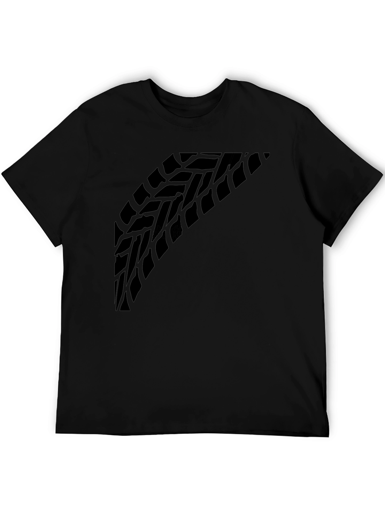 Tire Tread Graphic Tee - Black Crew Neck