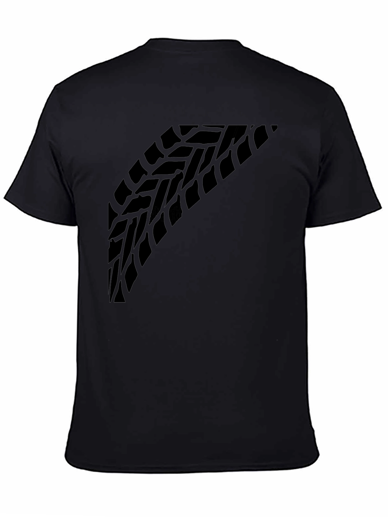 Tire Tread Graphic Tee - Black Crew Neck