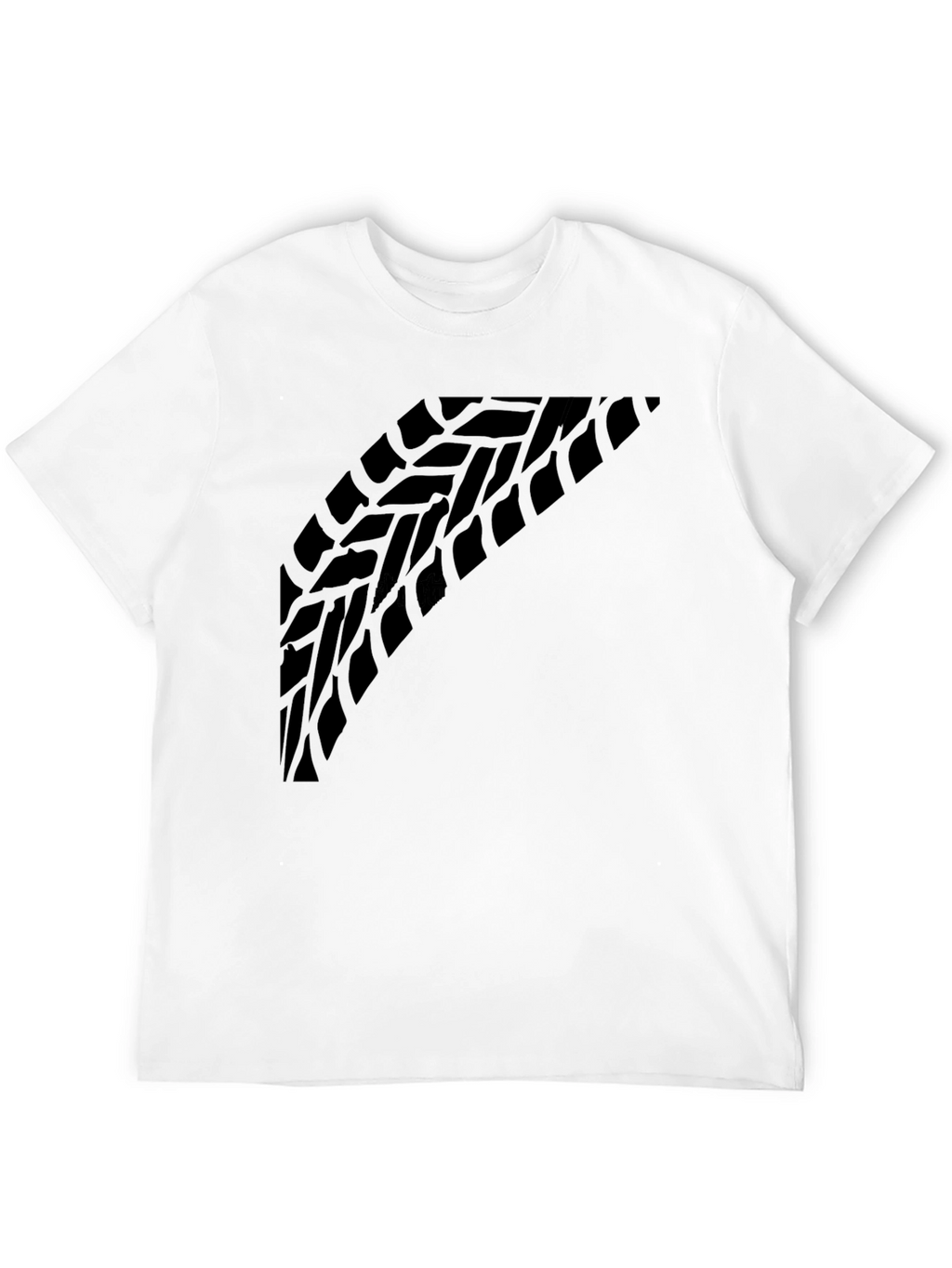 Tire Tread Graphic Tee - Black Crew Neck