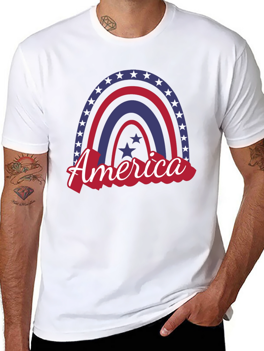 Patriotic Rainbow America Graphic Tee