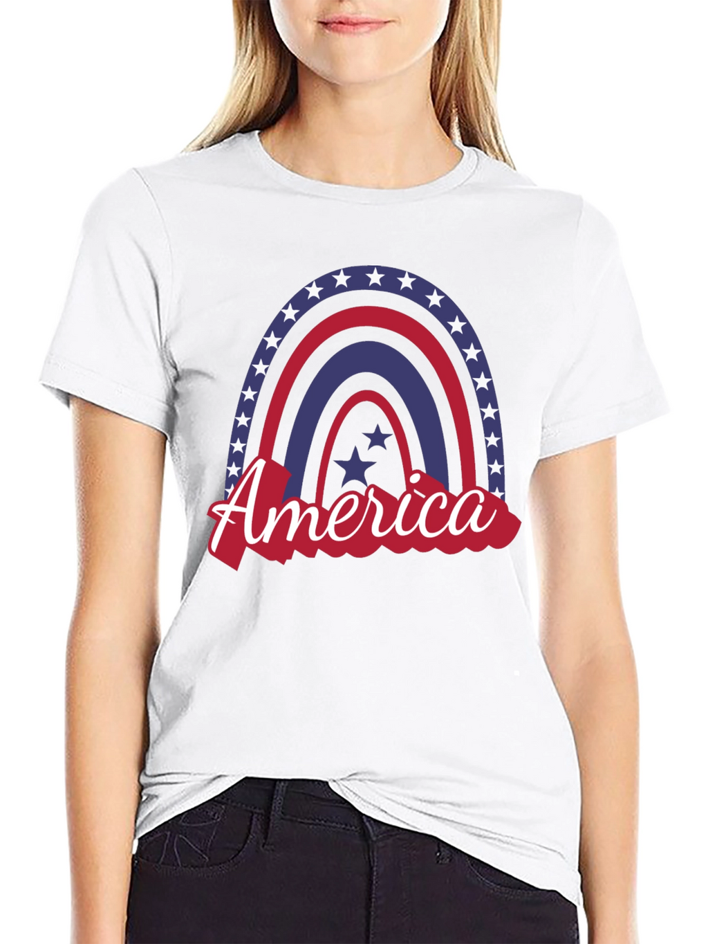 Patriotic Rainbow America Graphic Tee
