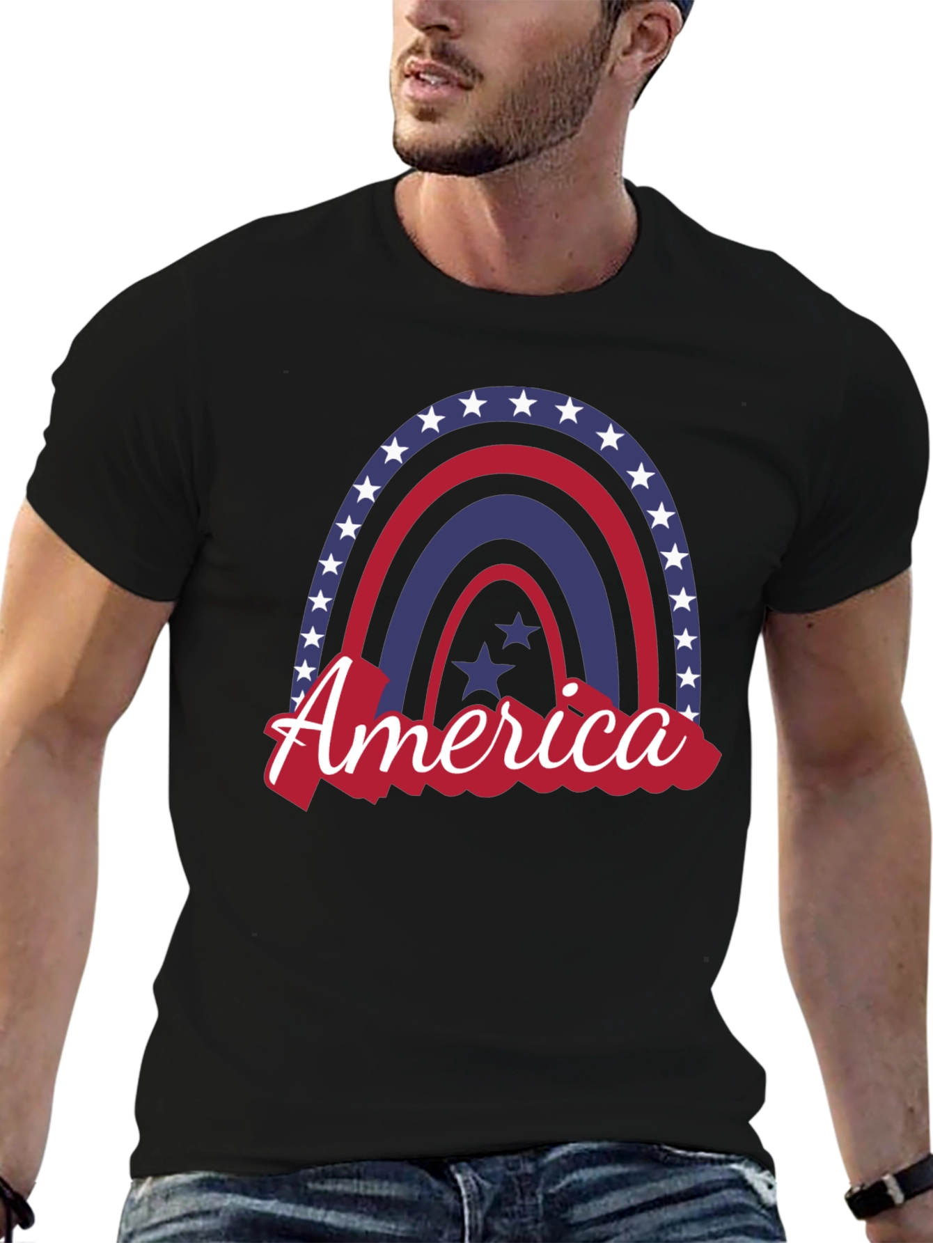 Patriotic Rainbow America Graphic Tee