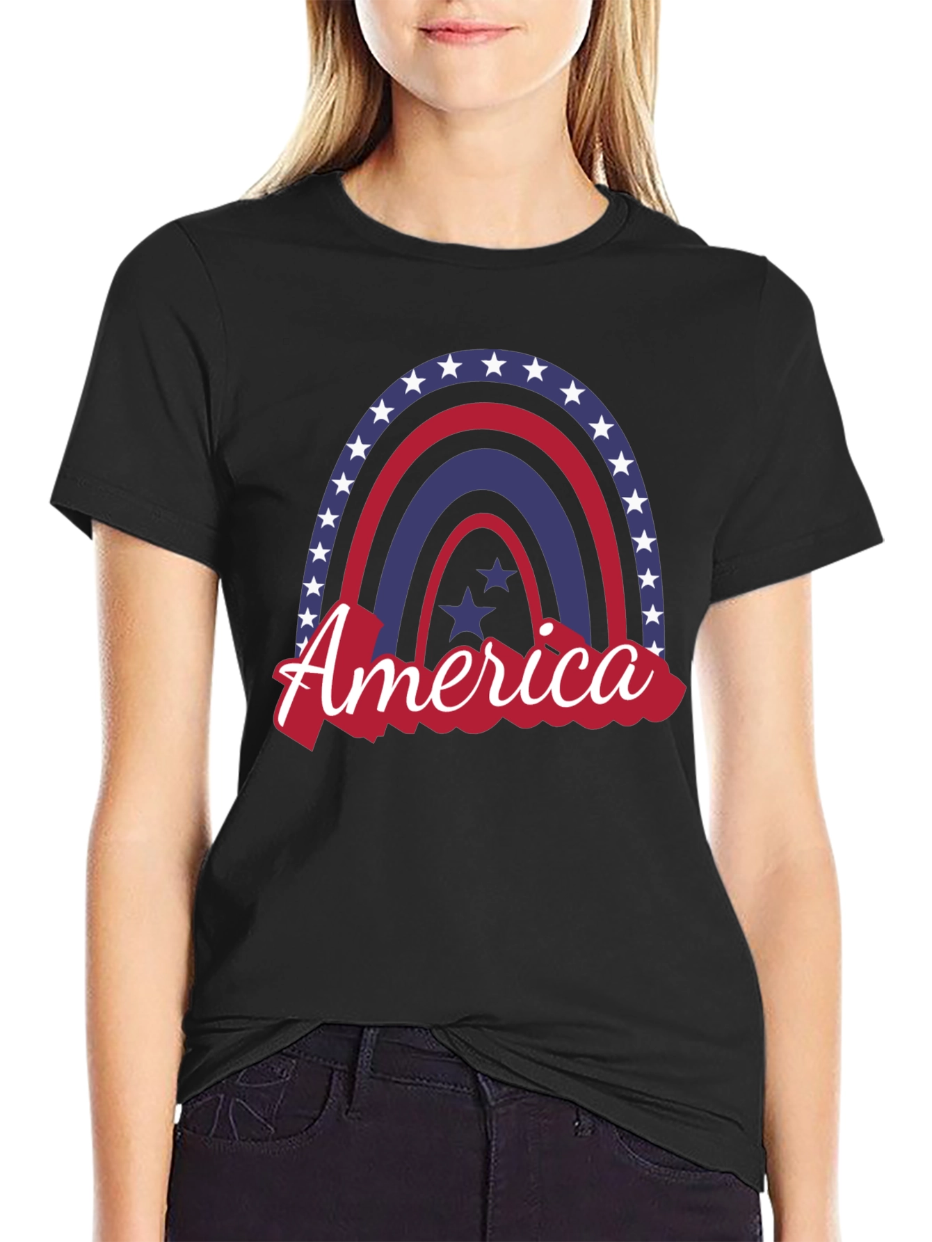 Patriotic Rainbow America Graphic Tee