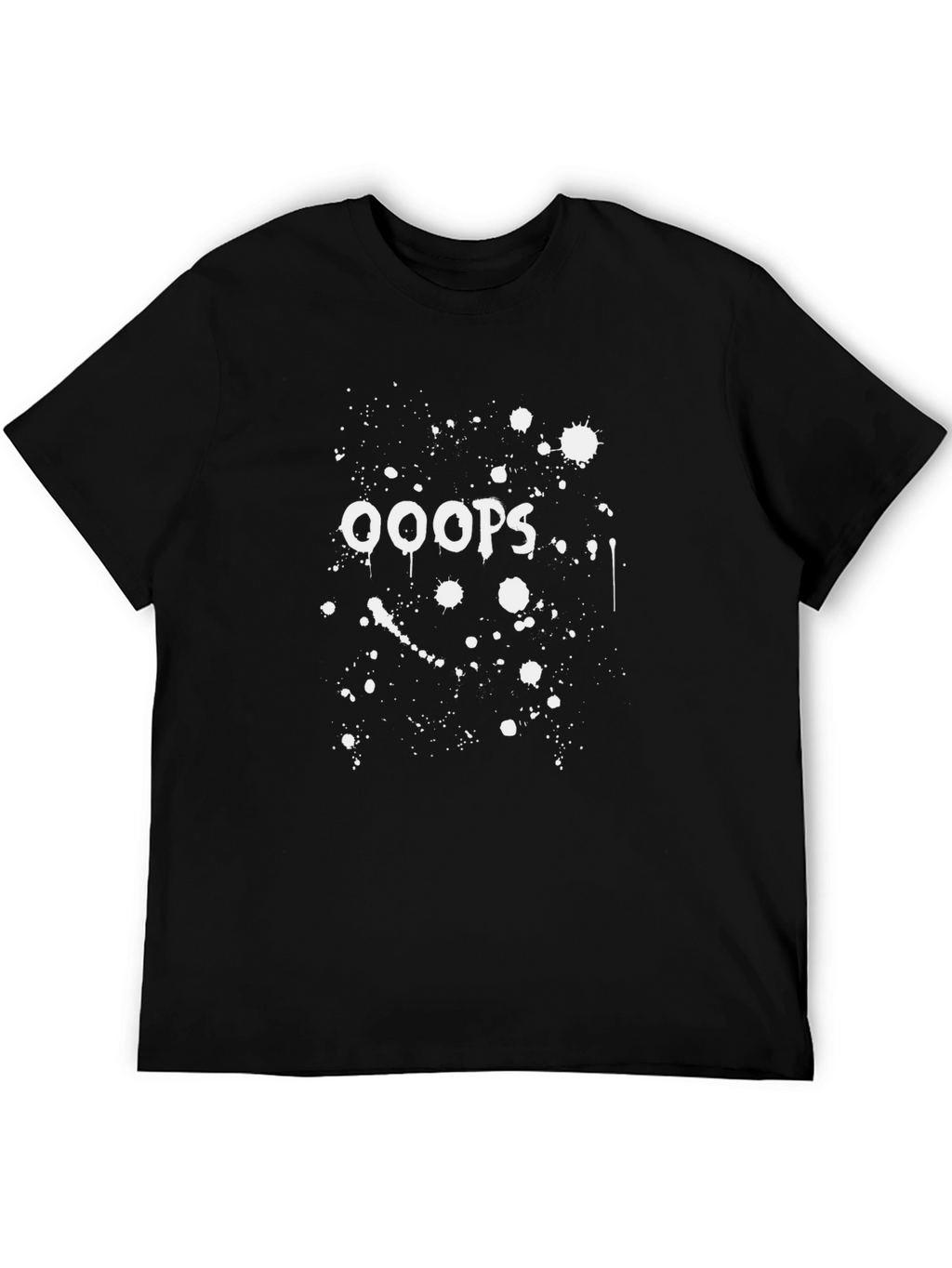 OOOPS! Splatter Print Black T-Shirt