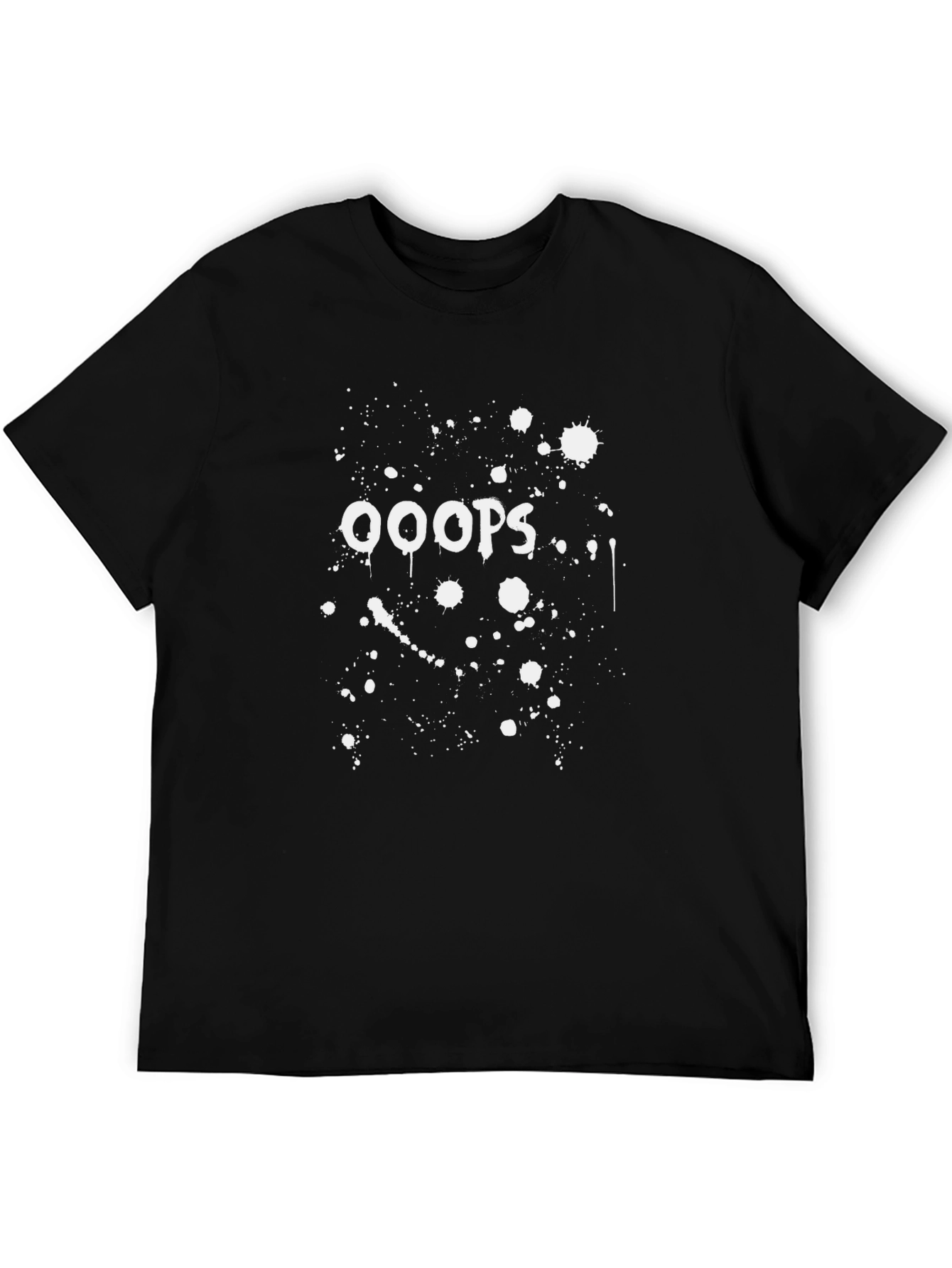 OOOPS! Splatter Print Black T-Shirt
