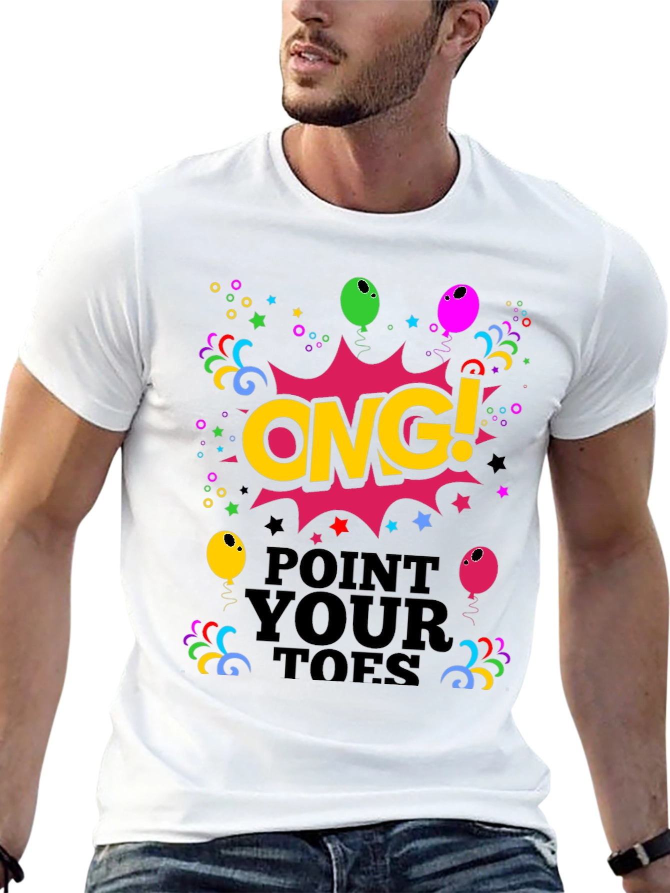 ONG! Point Your Toes Black Graphic Tee