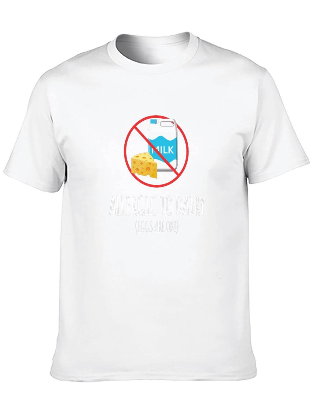 Dairy Allergy T-Shirt - Milk & Cheese Crossed Out