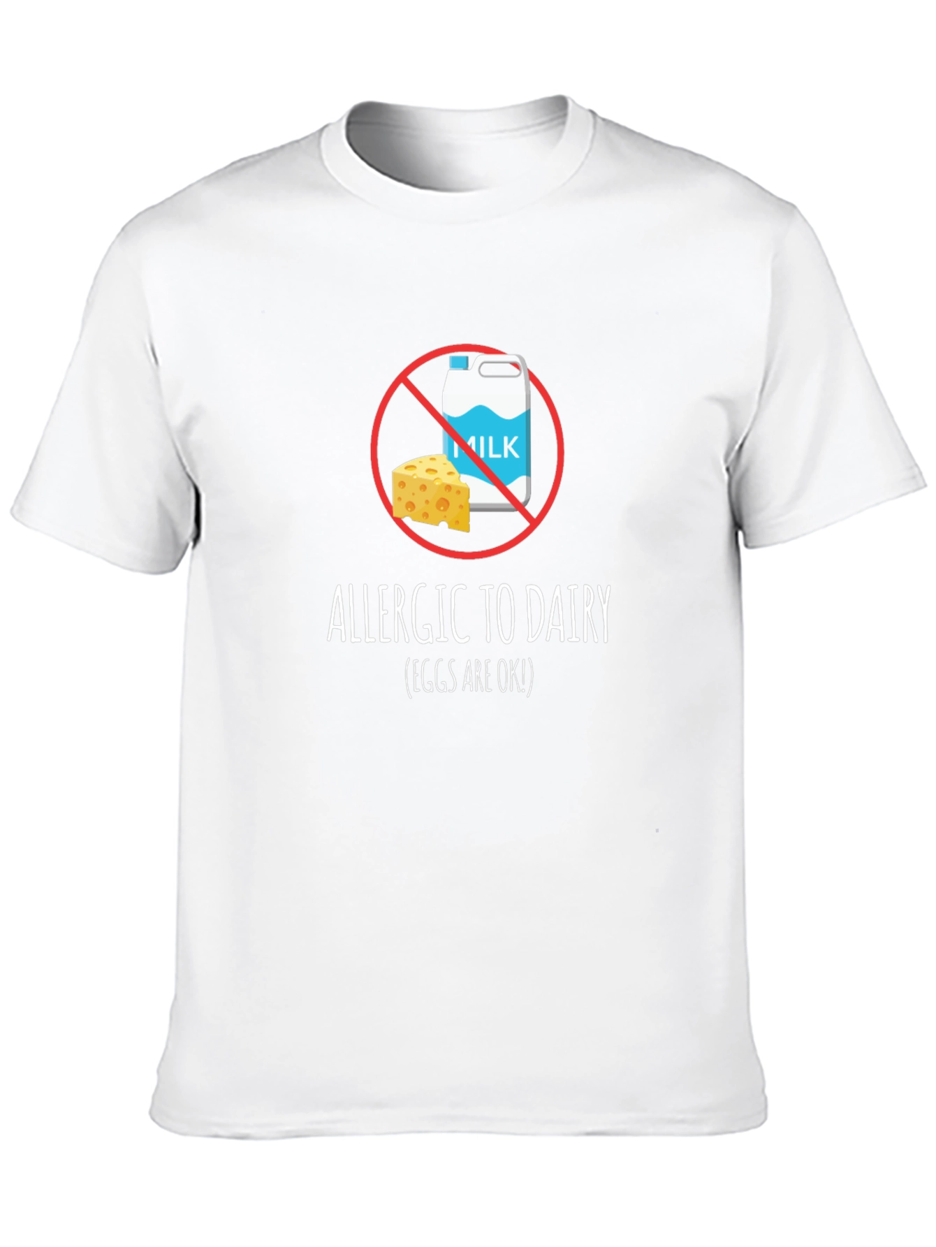 Dairy Allergy T-Shirt - Milk & Cheese Crossed Out