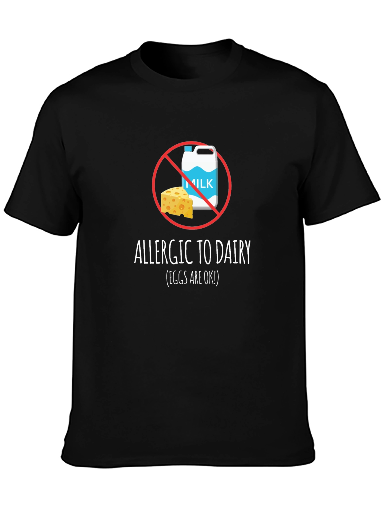 Dairy Allergy T-Shirt - Milk & Cheese Crossed Out