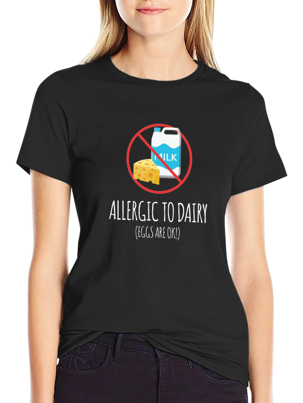 Dairy Allergy T-Shirt - Milk & Cheese Crossed Out