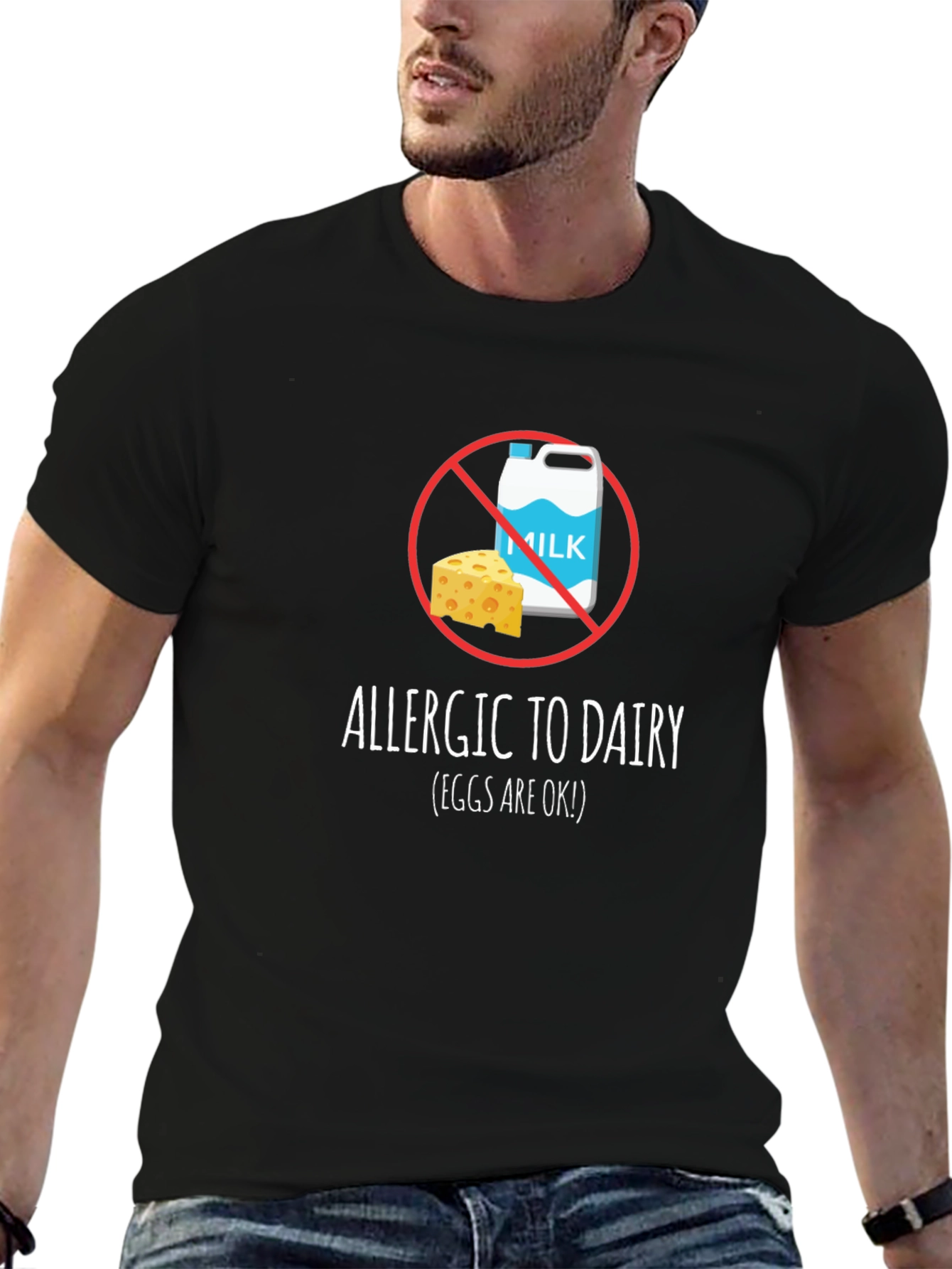 Dairy Allergy T-Shirt - Milk & Cheese Crossed Out