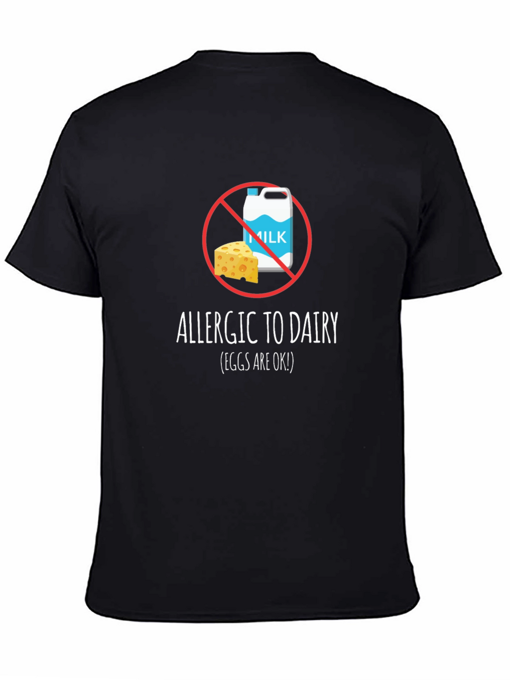 Dairy Allergy T-Shirt - Milk & Cheese Crossed Out