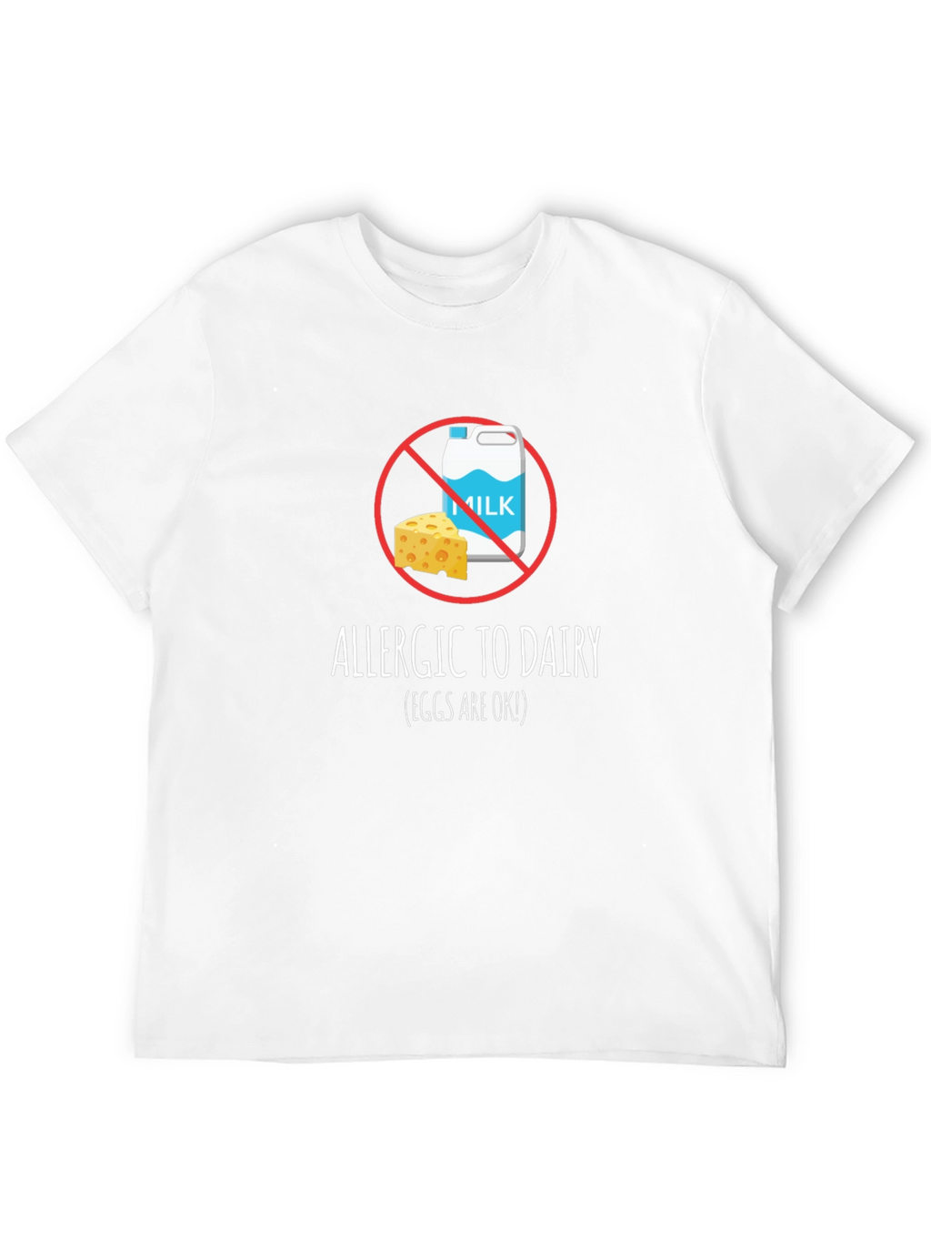 Dairy Allergy T-Shirt - Milk & Cheese Crossed Out