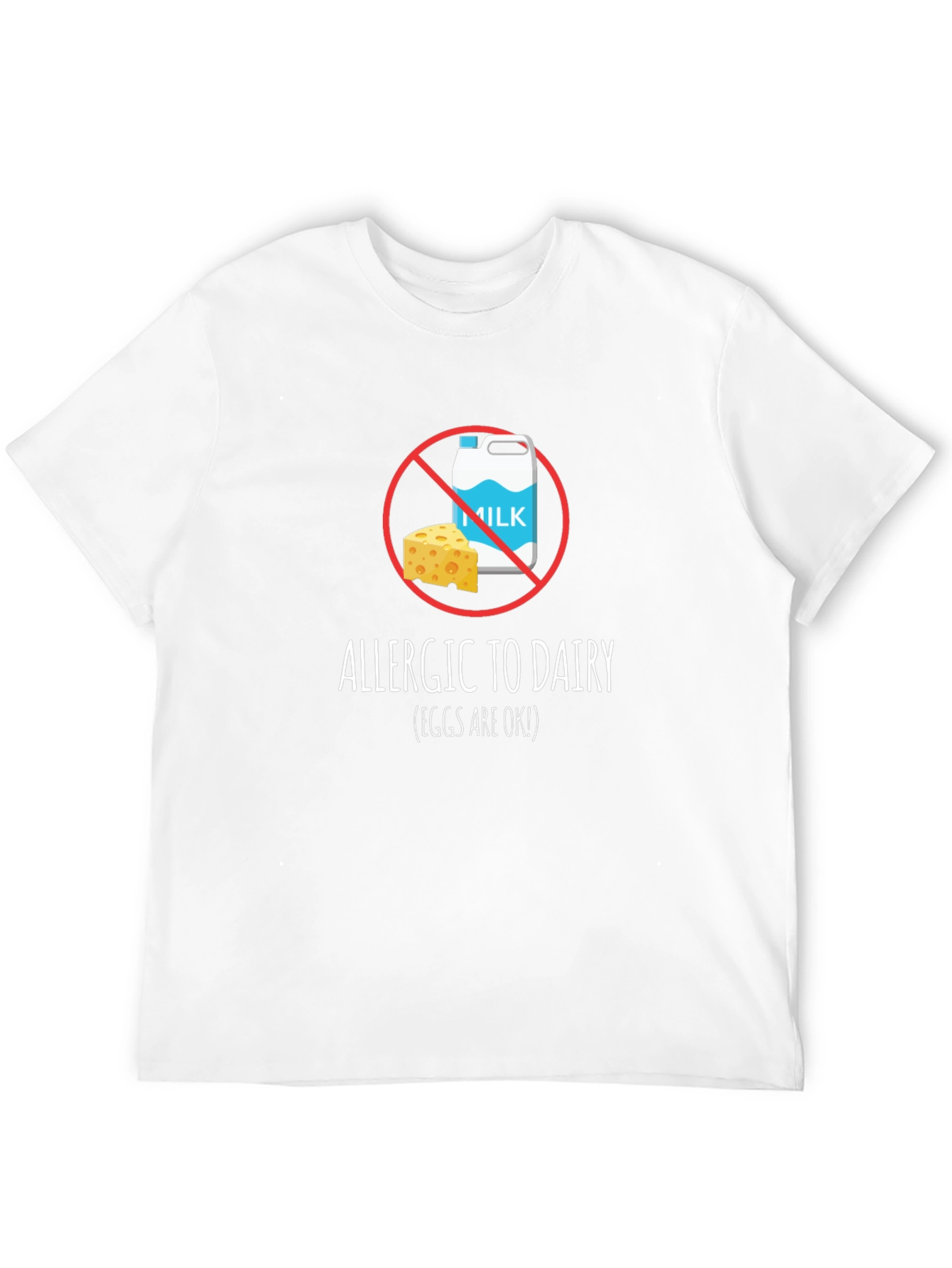 Dairy Allergy T-Shirt - Milk & Cheese Crossed Out