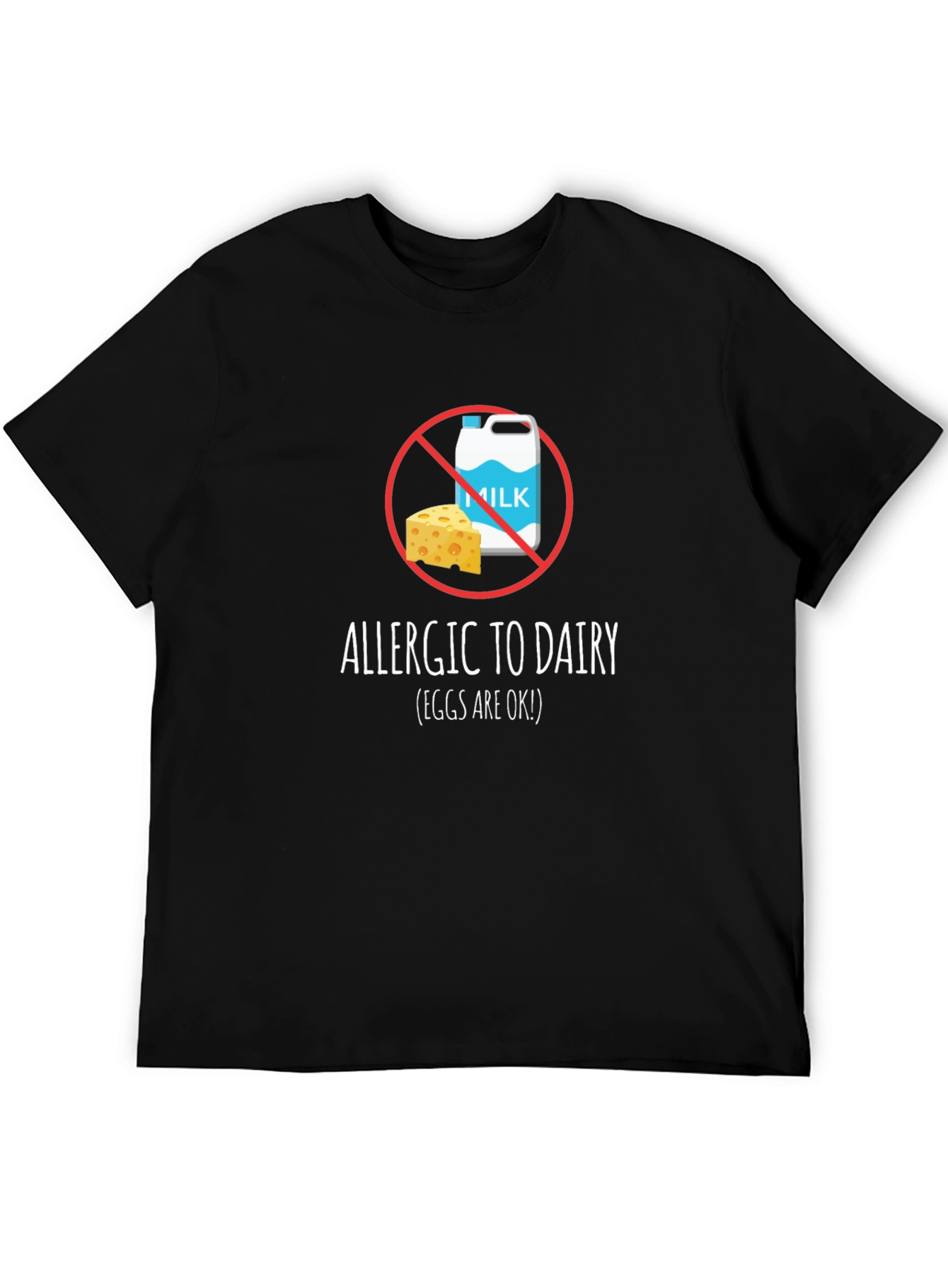 Dairy Allergy T-Shirt - Milk & Cheese Crossed Out
