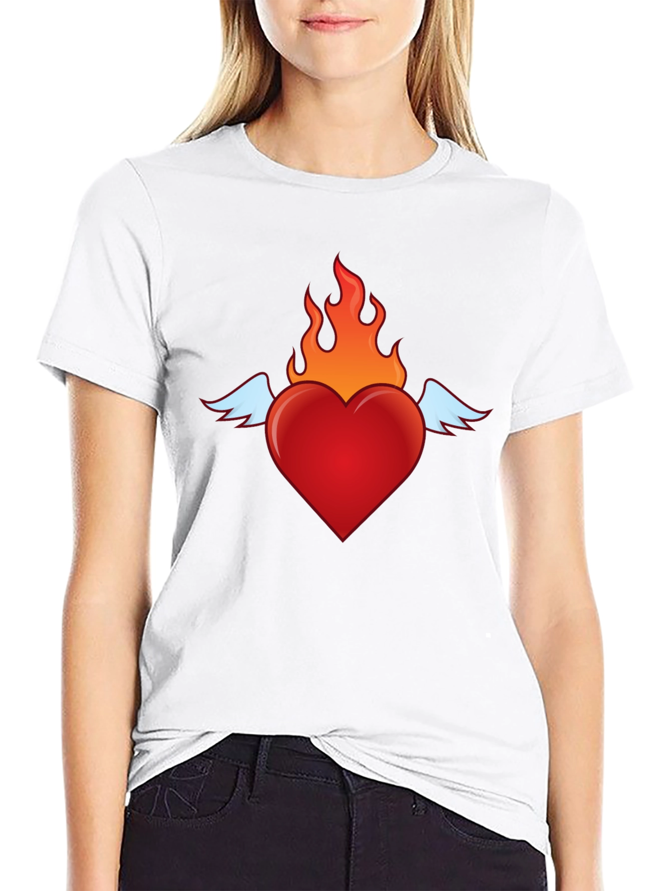 Fiery Heart T-Shirt - Unique Graphic Tee