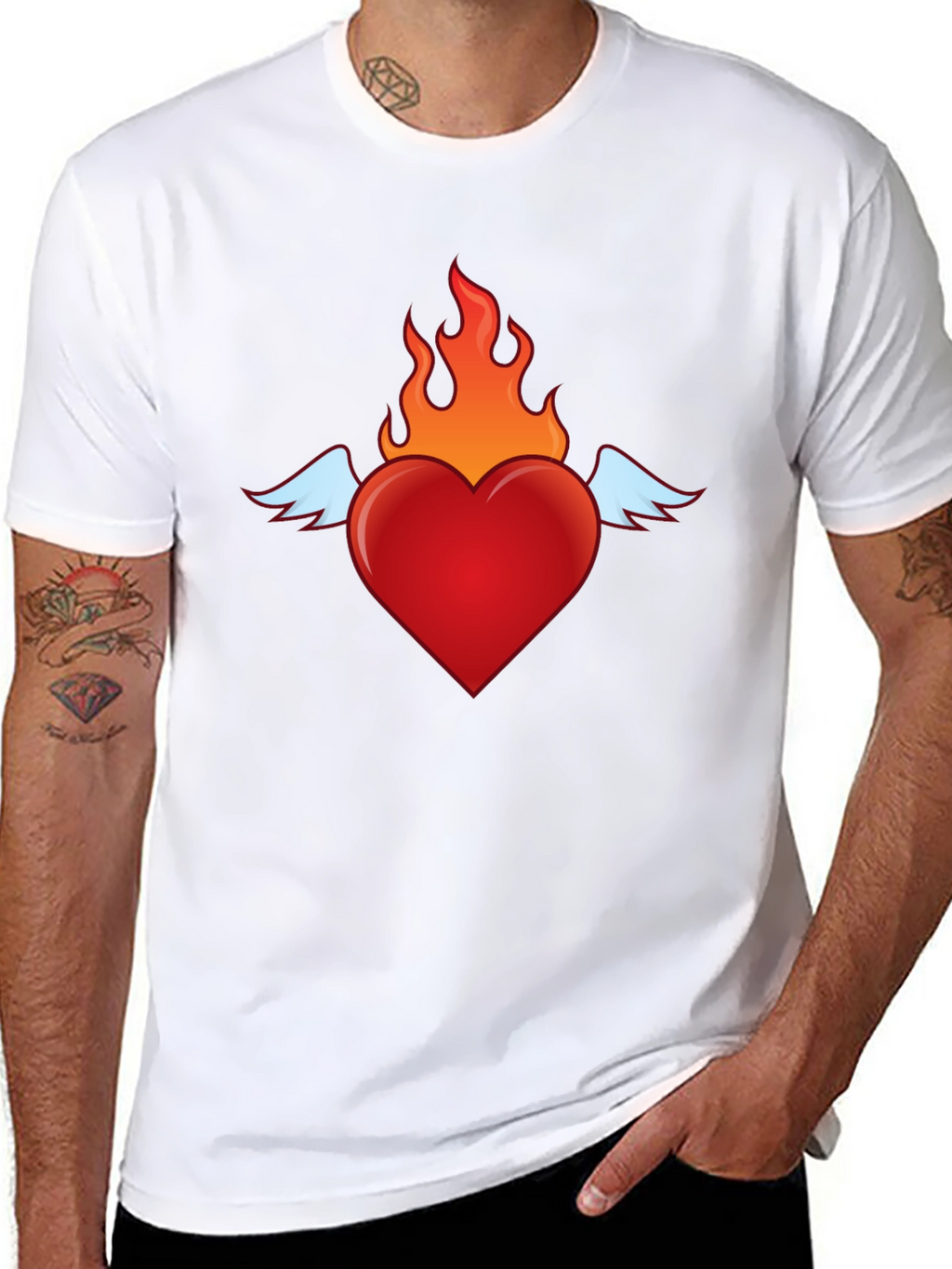 Fiery Heart T-Shirt - Unique Graphic Tee