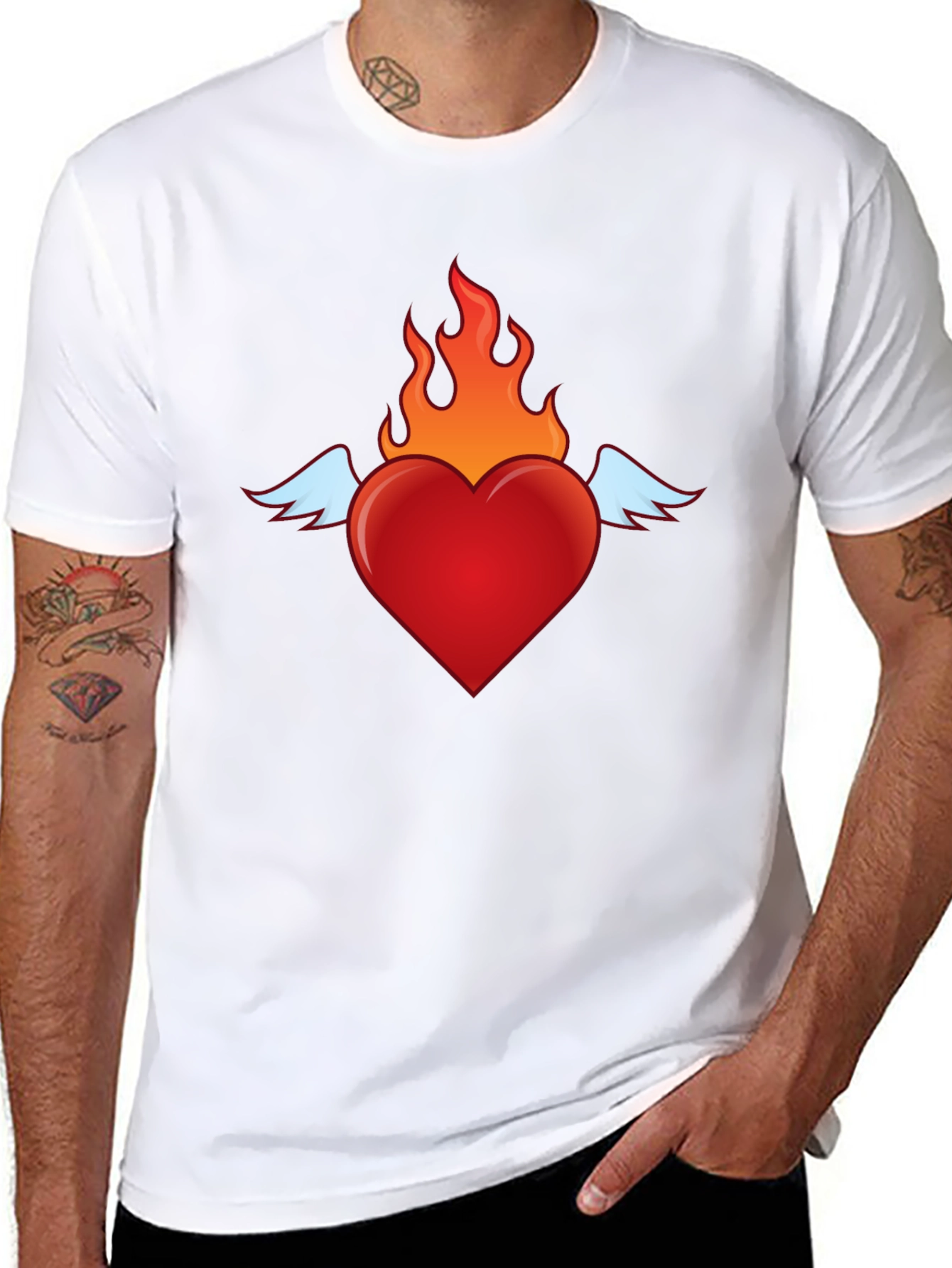 Fiery Heart T-Shirt - Unique Graphic Tee