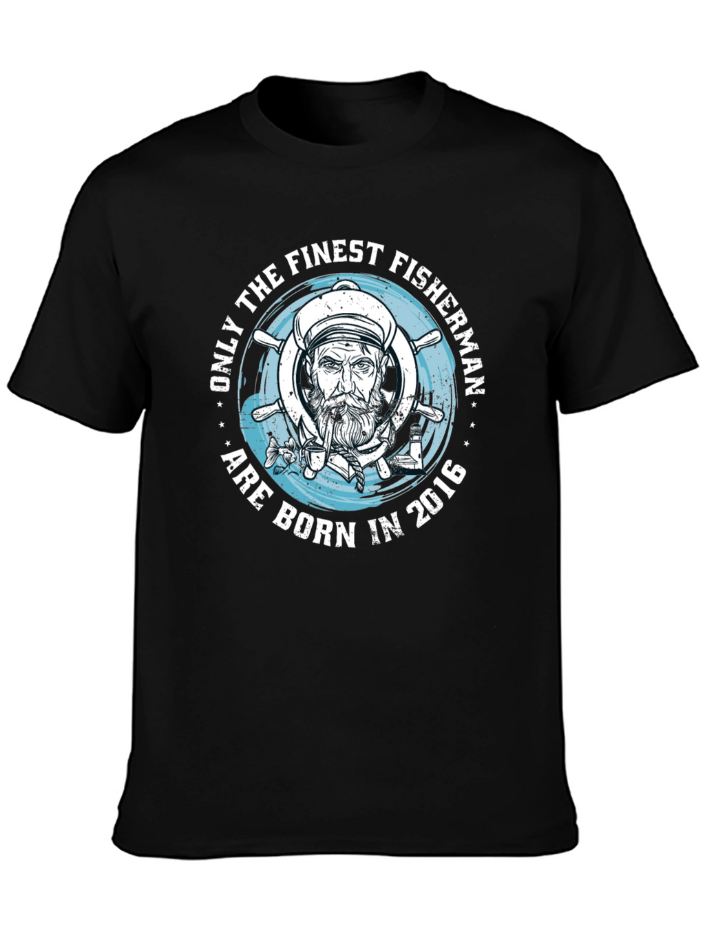 Finest Fisherman Born in 2016 Black T-Shirt