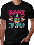 Bake The World Tee - Cupcake Graphic T-Shirt