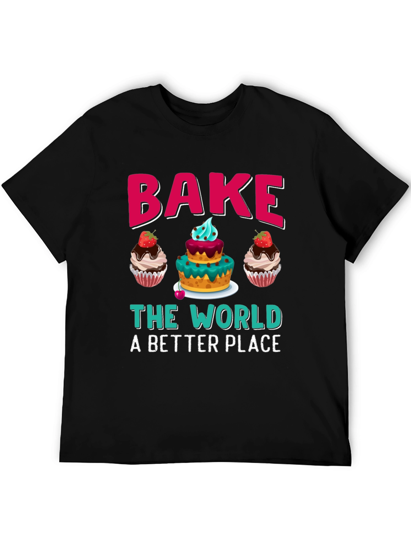 Bake The World Tee - Cupcake Graphic T-Shirt