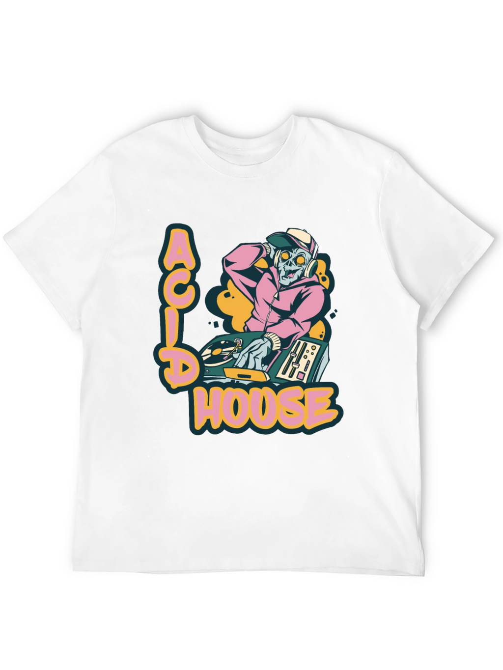 Acid House DJ Zombie Graphic Tee - Black